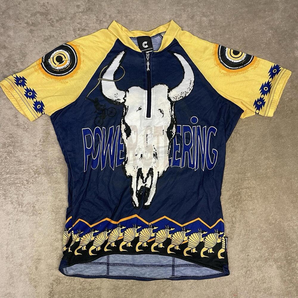 VTG 90s CANNONDALE Headshok Power Steering Cycling Jersey Bike RARE MADE USA XL